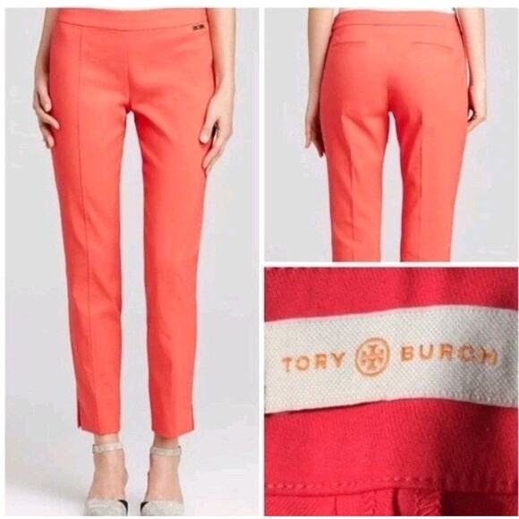 Tory Burch Red Pepper 'Callie' Size 0 Slim Fit Ankle Pants Trousers - Picture 9 of 9